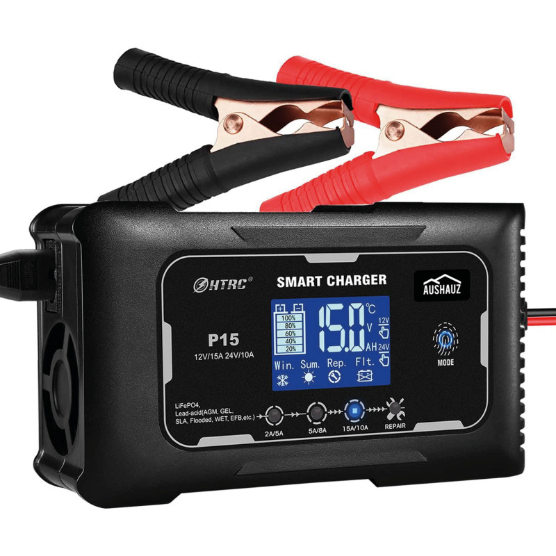 Încărcător inteligent de baterii cu impulsuri 12V/24V 5A/8A/15A AusHauz Încărcător inteligent de baterii cu impulsuri 12V/24V 5A/8A/15A AusHauz